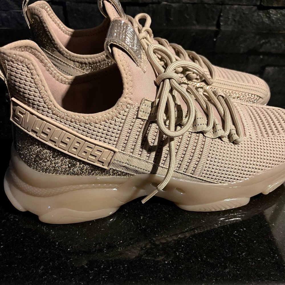 Steve Madden Women's Maxima Rhinestone-Trim Trainer Sneakers blush/multi